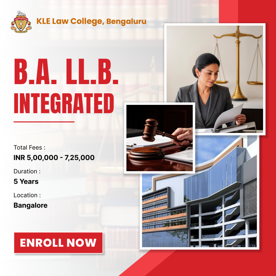 B.A. LL.B. (Integrated) at K.L.E. Society's Law College, Bengaluru/Bangalore