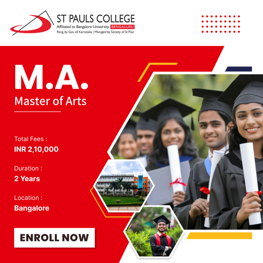 Master of Arts (M.A) at St Pauls College, Bengaluru/Bangalore