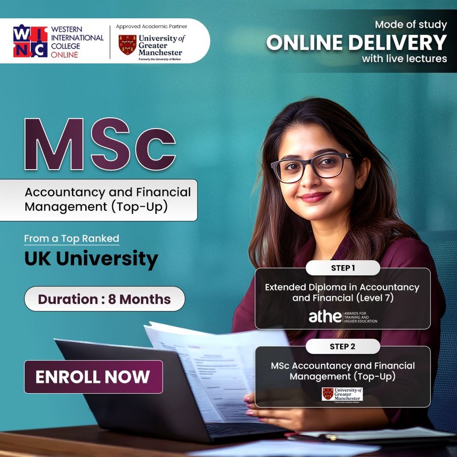 MSc Accountancy and Financial Management (Top-Up) at Western International College (WINC) Online, United Kingdom