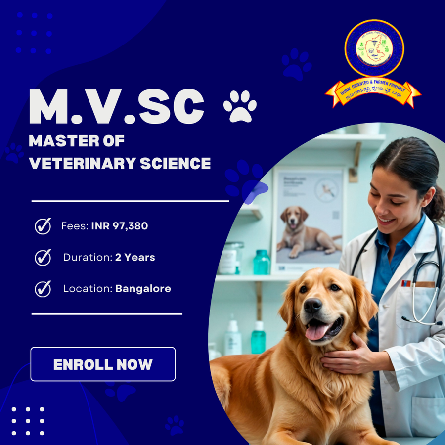 Master of Veterinary Science (M.V.Sc) at Veterinary College, Bengaluru/Bangalore
