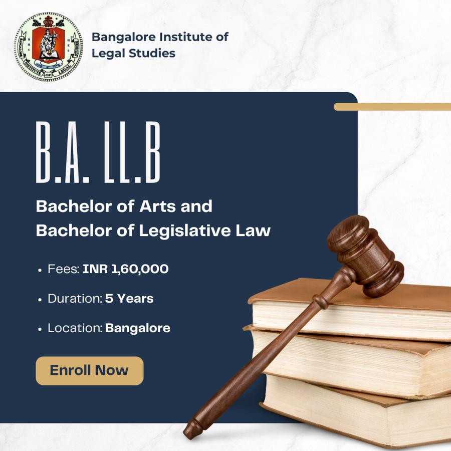 BA. LL.B at Bangalore Institute of Legal Studies, Bengaluru/Bangalore