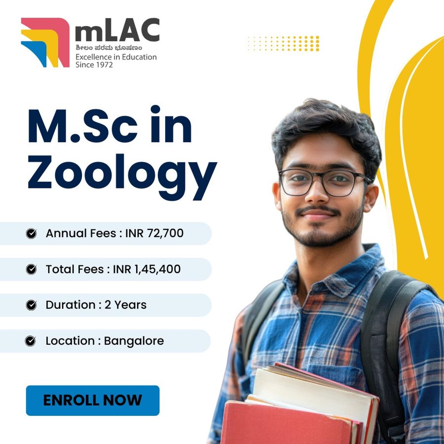 M.Sc in Zoology at Maharani Lakshmi Ammanni College for Women, Autonomous (mLAC), Bengaluru/Bangalore