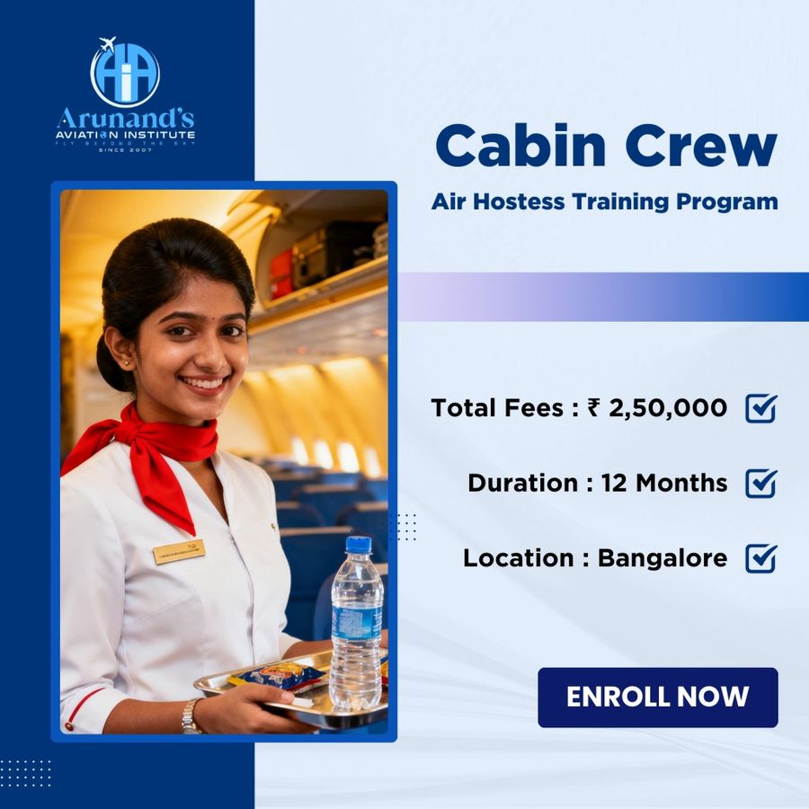 Cabin Crew/Air Hostess Training Program at Arunand's Aviation Institute Pvt Ltd, Bengaluru/Bangalore