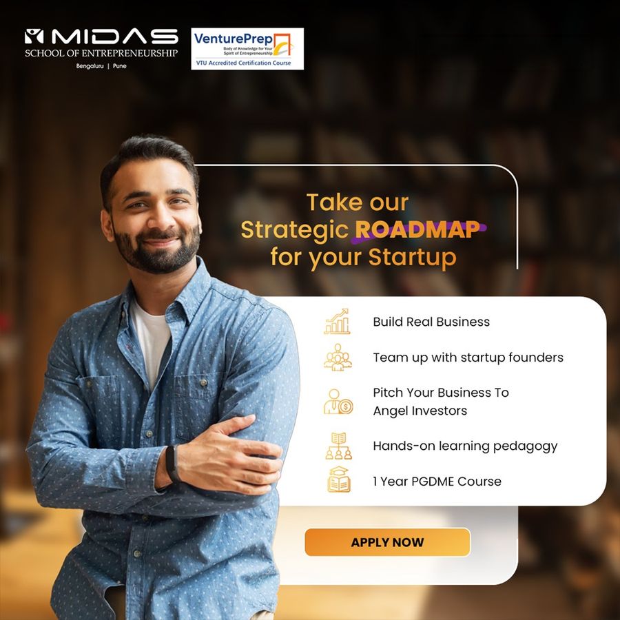 Post Graduate Diploma in Management & Entrepreneurship (PGDME) at MIDAS, Bengaluru/Bangalore