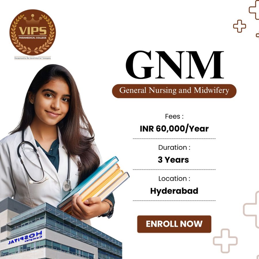 General Nursing and Midwifery (GNM) at Vertex Institute of Paramedical Science, Hyderabad