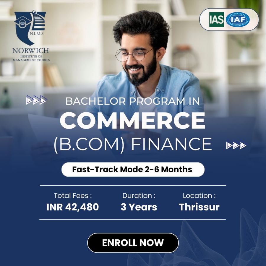 Bachelor Program in Commerce (B.Com) Finance at Norwich Institute of Management Studies, Thrissur