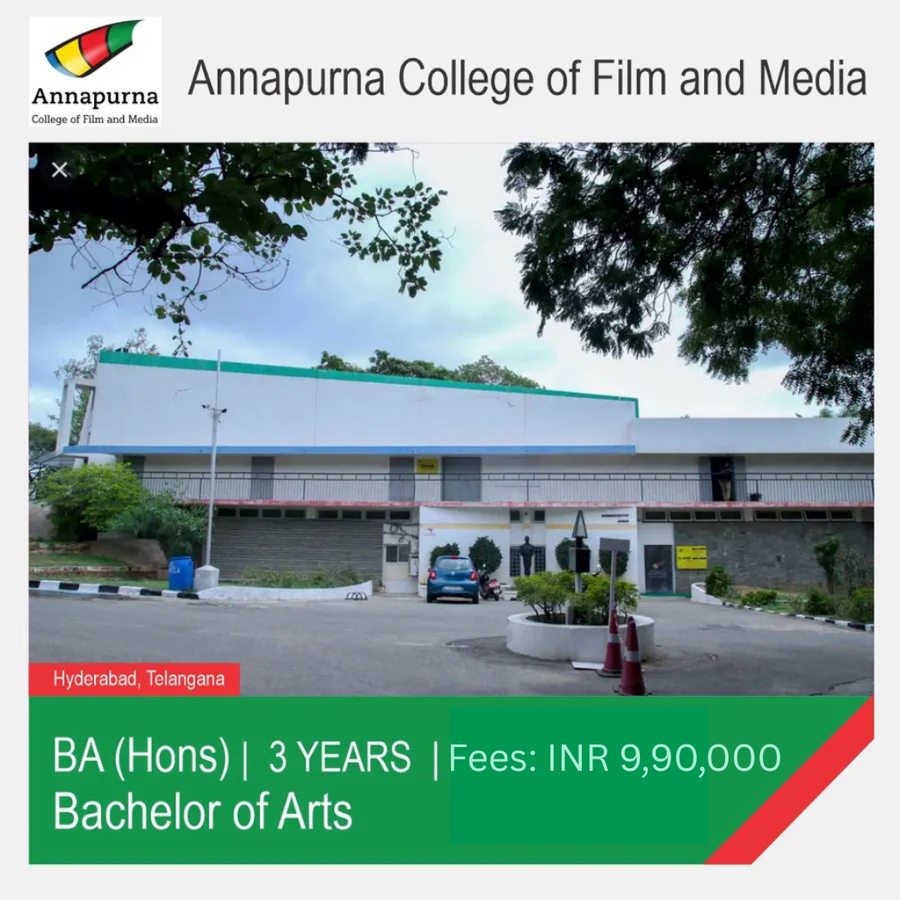 B.A in Animation & VFX (Hons) at Annapurna College of Film and Media, Hyderabad