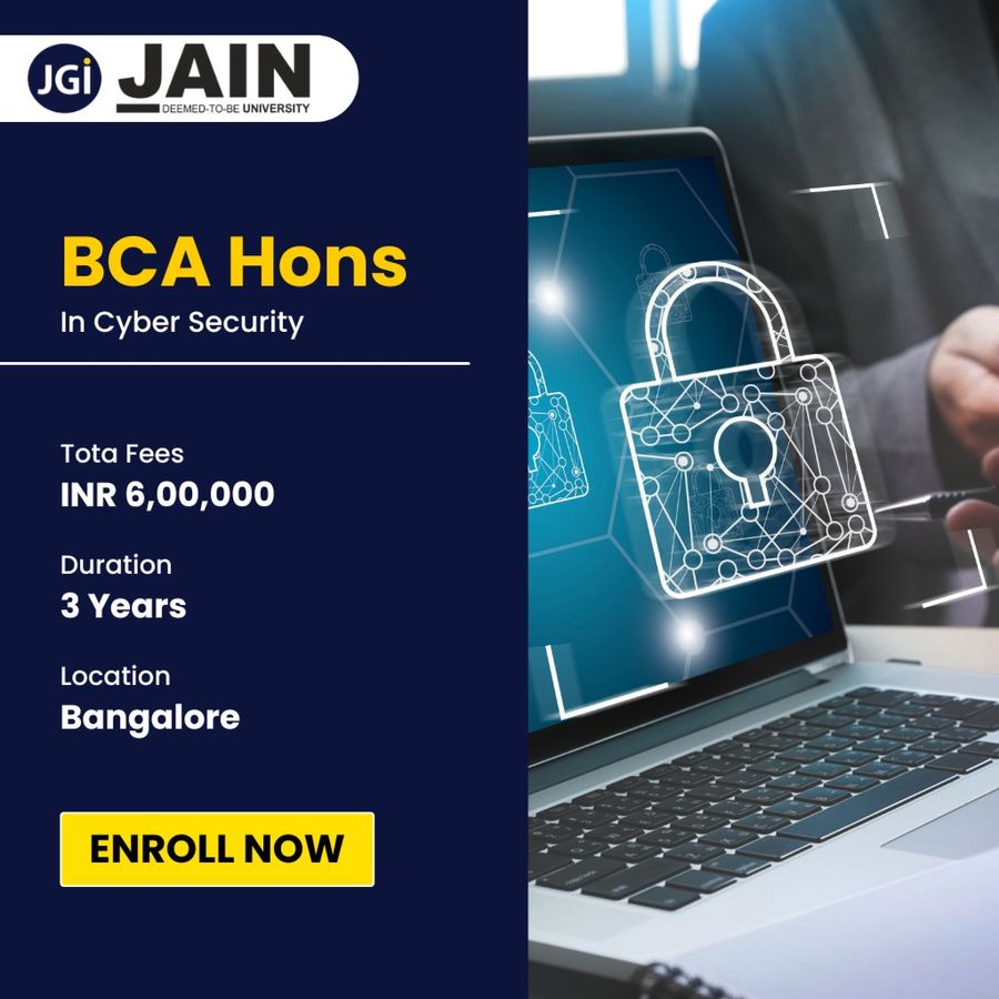 BCA (Hons) in Cyber Security at Jain (Deemed-to-be University), Bengaluru/Bangalore