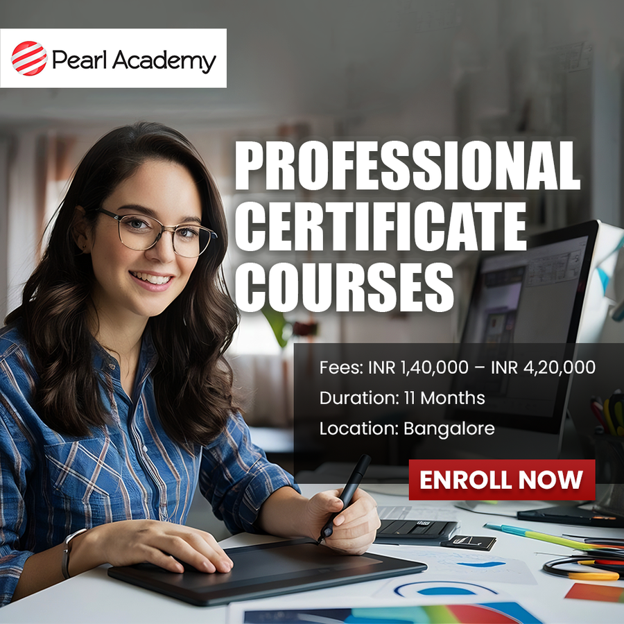 Professional Certificate Courses at Pearl Academy, Bengaluru/Bangalore